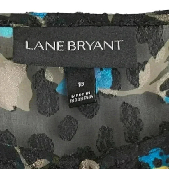 ❄️3/$15❄️ Lane Bryant Size 18 Top - Floral Black Sheer - Lightweight Plus - Picture 4 of 8